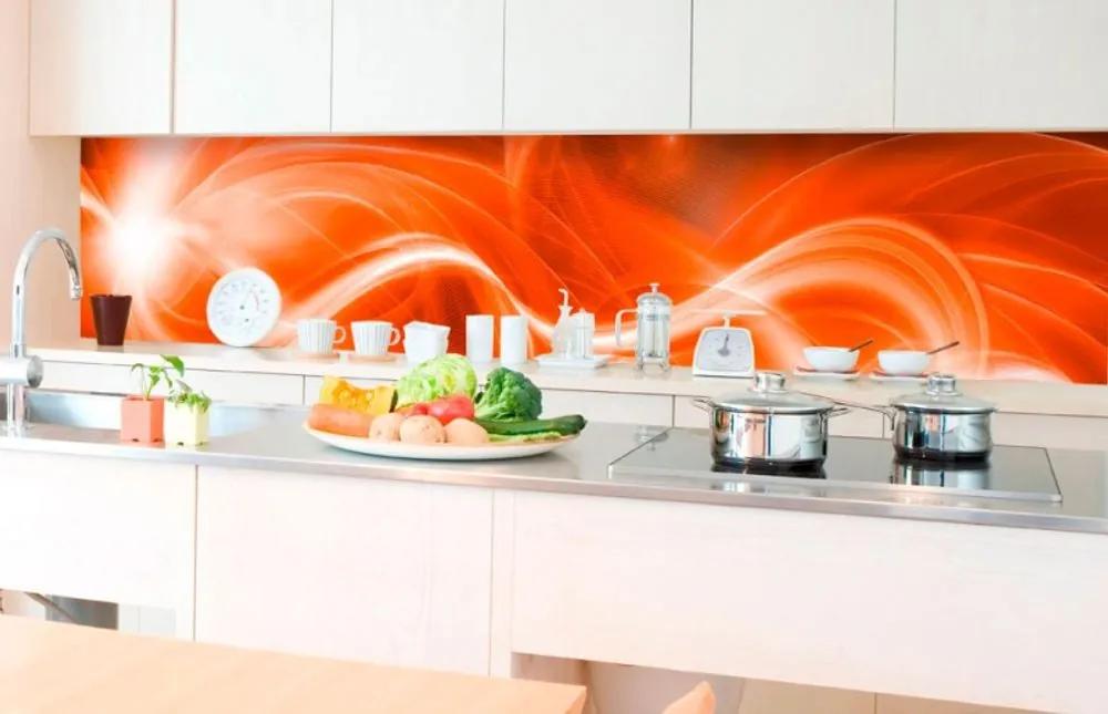 Αυτοκόλλητη φωτοταπετσαρία για κουζίνα πορτοκαλί αφηρημένη - 350x60