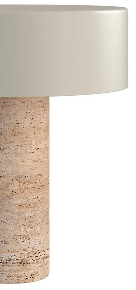 Table Lamp DOME DECO Με Βάση Από Τραβερτίνη Και Μεταλλικό Καπέλο LI2-C3-00M1