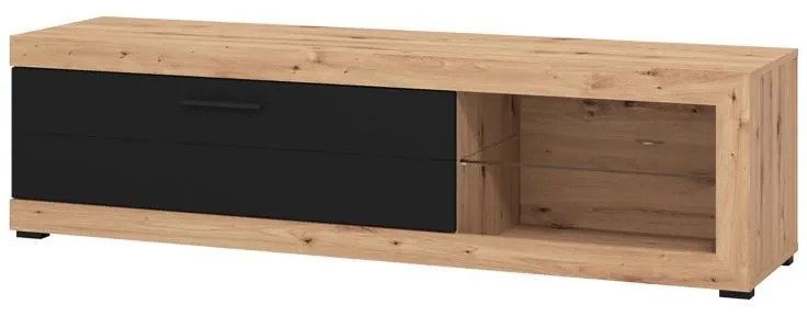 Έπιπλο Τηλεόρασης Remo Artisan Oak - Μαύρο Μάτ 162x41x43 εκ. 162x41x43 εκ.