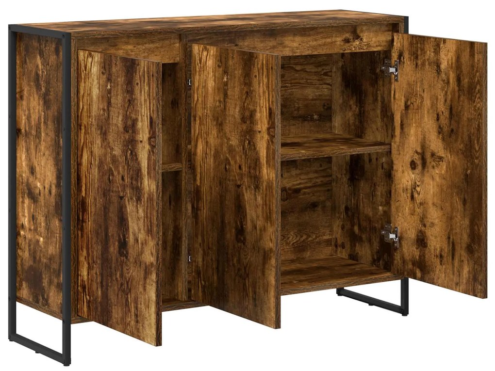 vidaXL Βοηθητικό ντουλάπι Καπνιστό Δρύς 96,5 x 30 x 75 εκ