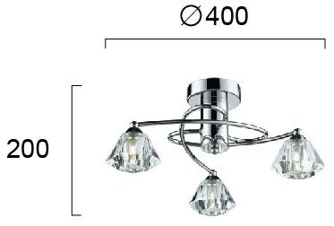 Πλαφονιέρα Viokef Diamond 3φωτη