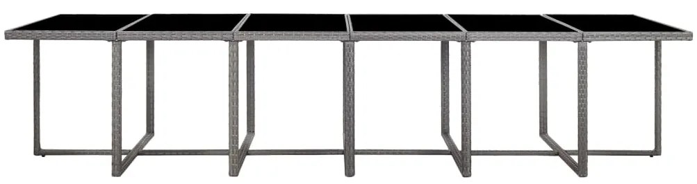 vidaXL Σετ Τραπεζαρίας Εξ. Χώρου 17 τεμ. Γκρι Συνθ. Ρατάν με Μαξιλάρια