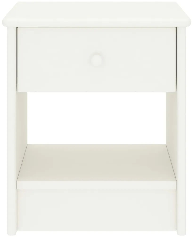 vidaXL Κομοδίνο Λευκό 35 x 30 x 40 εκ. Μασίφ Ξύλο Πεύκου