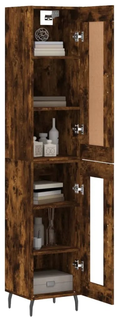 vidaXL Ντουλάπι Καπνιστή δρυς 34,5x34x180 εκ. από Επεξεργασμένο Ξύλο