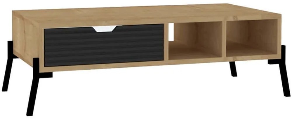 Τραπέζι Σαλονιού Serpa 835PUQ2910 100x50x28,2cm Oak-Anthracite