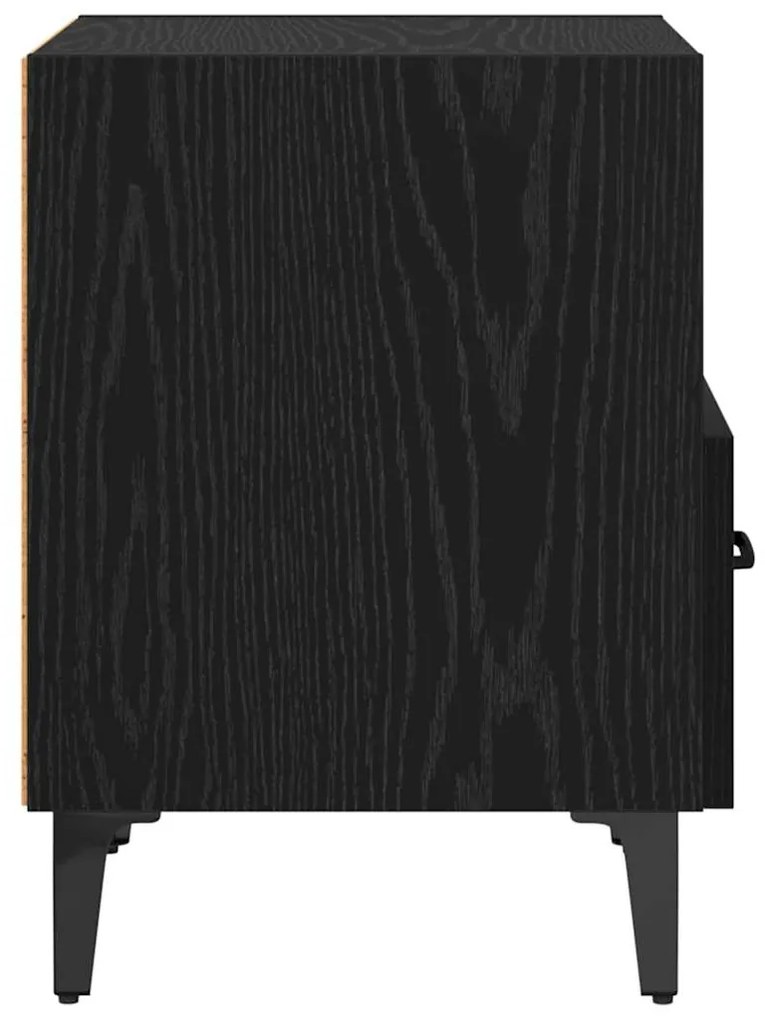 vidaXL Κομοδίνο Μαύρη δρυς 40 x 35 x 47.5 εκ Επεξεργασμένο ξύλο