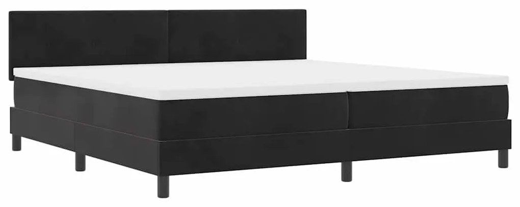 vidaXL Κρεβάτι με ελατήρια με στρώμα Μαύρο 200 x 200 cm Βελούδο