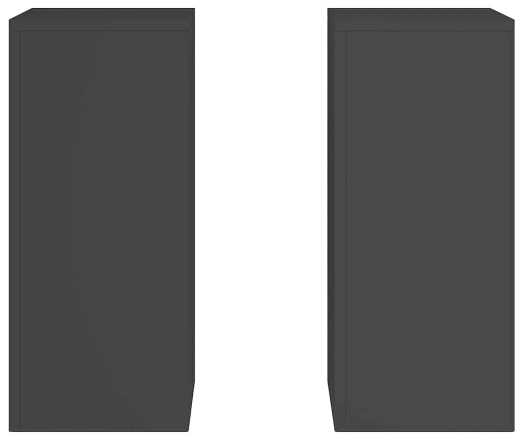 vidaXL Βάση φυτών 2 pcs Μαύρο 24 x 24 x 55 εκ. Ατσάλι