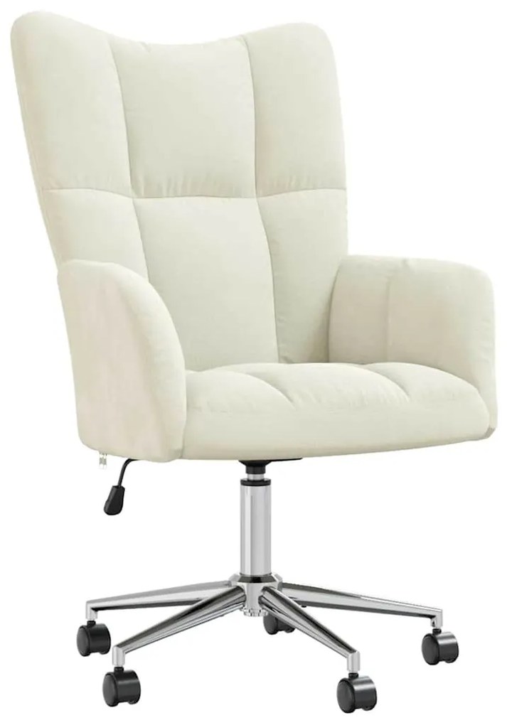 vidaXL Πολυθρόνα Relax Λευκό Κρεμ Βελούδινη