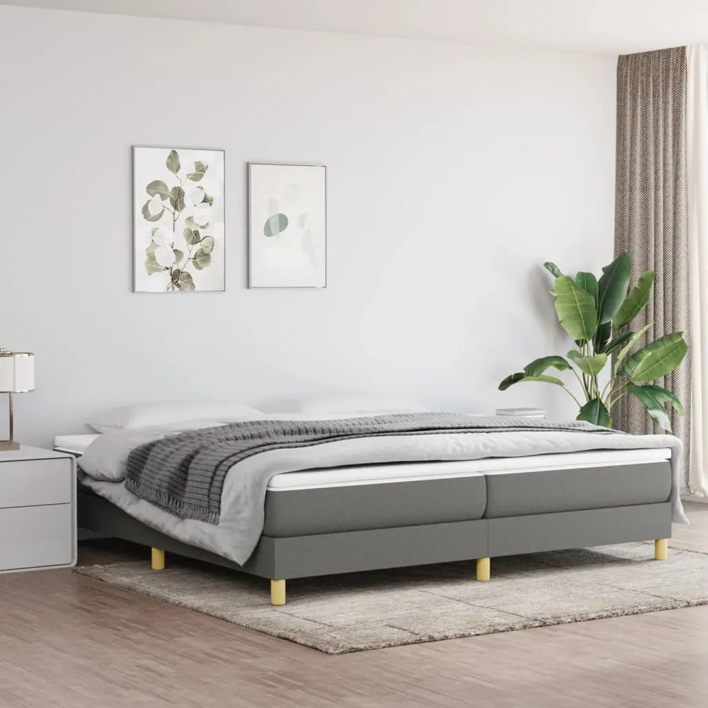 vidaXL Πλαίσιο Κρεβατιού Boxspring Σκούρο Γκρι 200x200 εκ. Υφασμάτινο