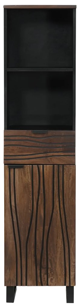 vidaXL Ντουλάπι Μπάνιου Ριγέ Καφέ 38 x 33 x 160 εκ. Μασίφ ξύλο μάνγκο
