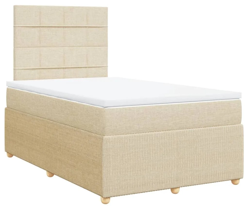 ΚΡΕΒΑΤΙ BOXSPRING ΜΕ ΣΤΡΩΜΑ ΚΡΕΜ 120X190 ΕΚ. ΥΦΑΣΜΑΤΙΝΟ 3294300