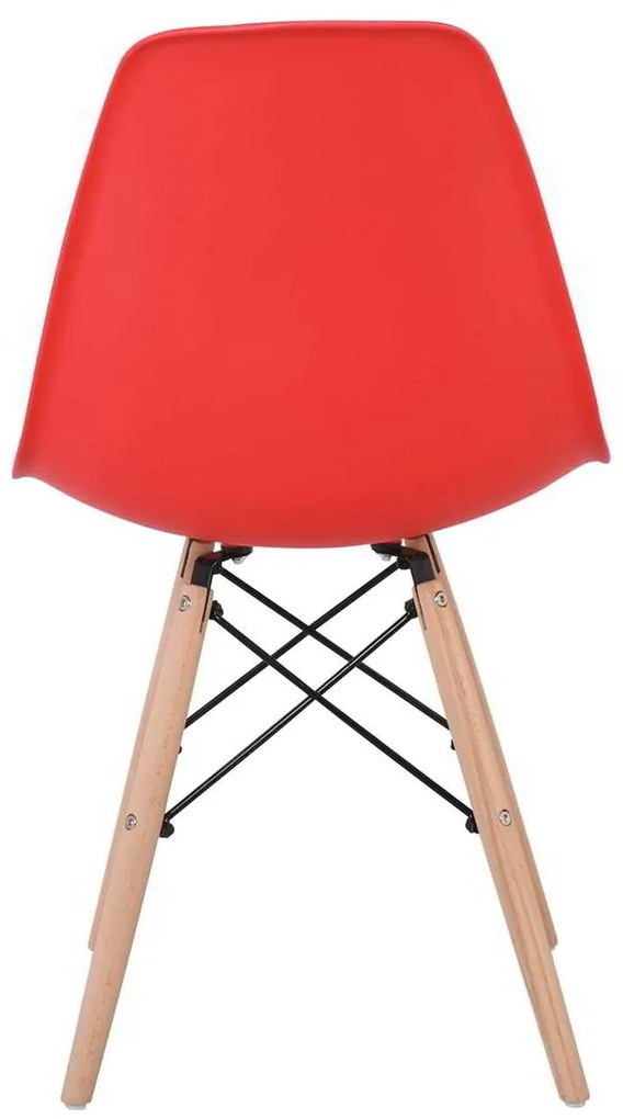 Wood Καρέκλα ART PP Κόκκινο 46x52x82cm (Σετ 4 ΤΕΜ)