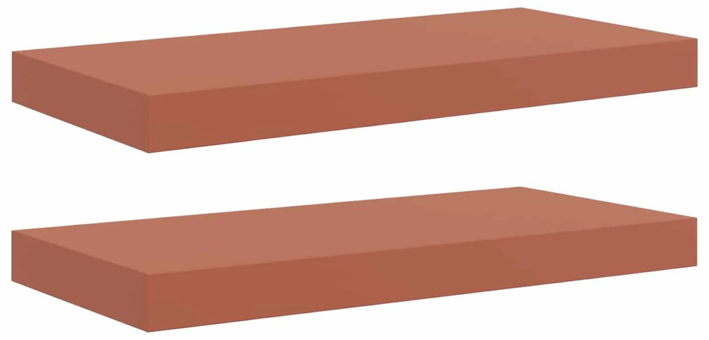 vidaXL Ράφι Τοίχου 2 pcs Κόκκινο 50 x 23 x 4 εκ. Επεξεργασμένο ξύλο