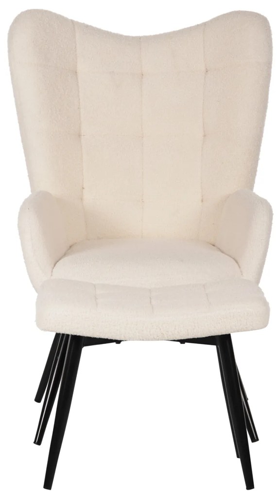 ΠΟΛΥΘΡΟΝΑ ΜΠΕΡΖΕΡΑ CRAWLEY ΜΕ ΥΠΟΠΟΔΙΟ HM8918.25 ΥΦΑΣΜΑ ΜΠΟΥΚΛΕ ΛΕΥΚΟ 70x74x105Y εκ.