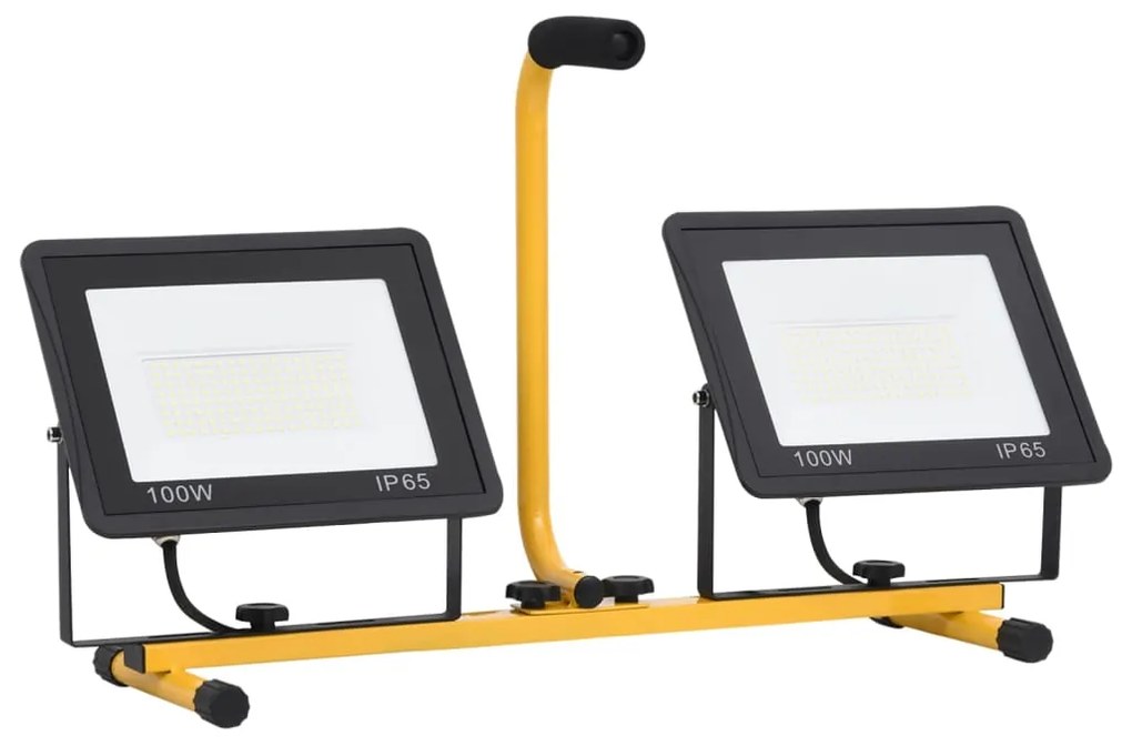 vidaXL Προβολέας LED με Λαβή Ψυχρό Λευκό 2 x 100 W