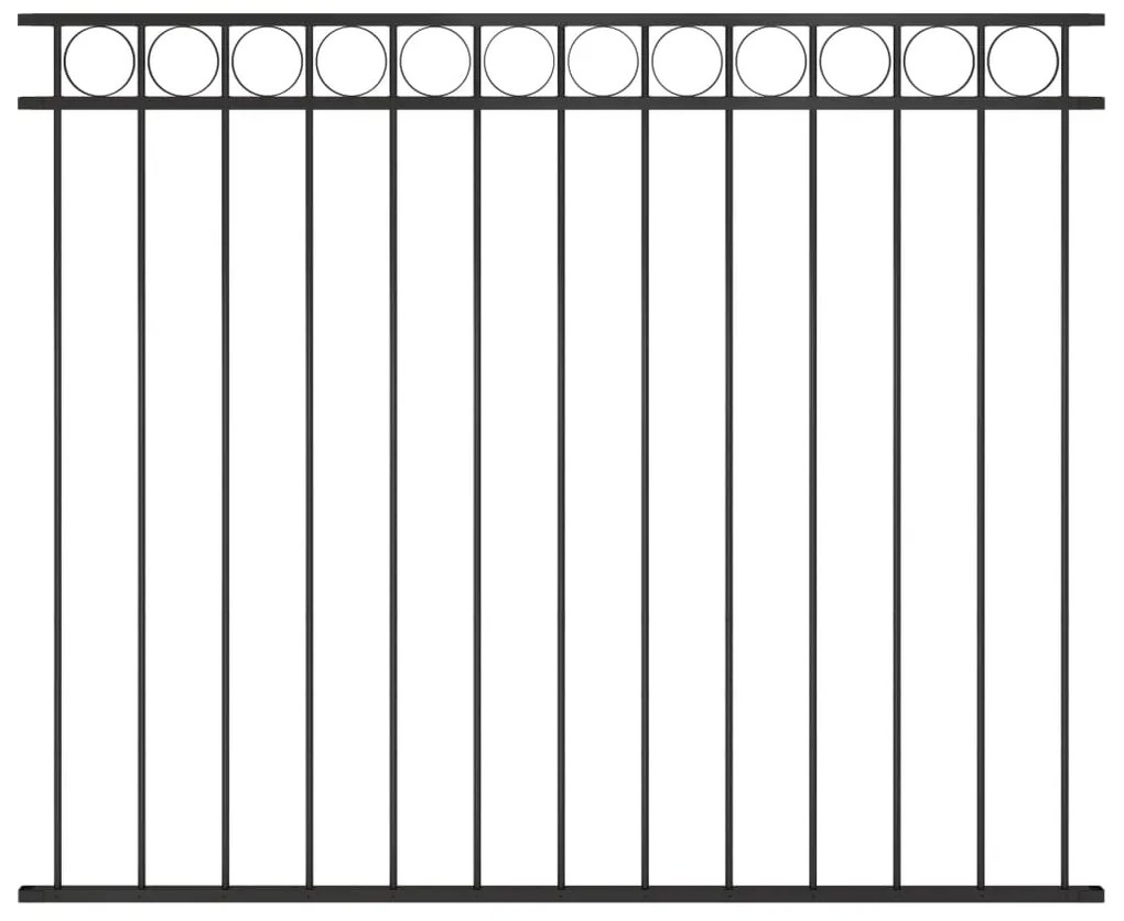 vidaXL Πάνελ Περίφραξης Ατσάλινο Μαύρο 1,7x1,5 μ.