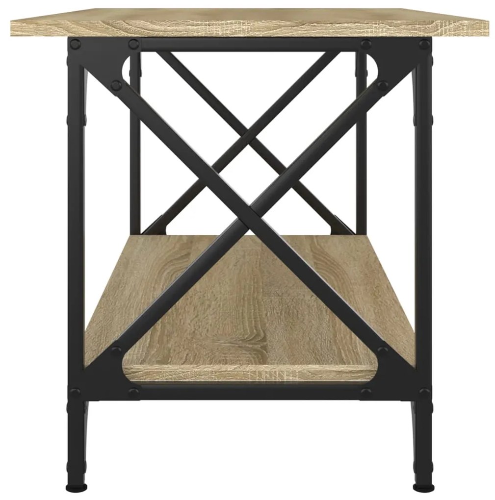 vidaXL Τραπεζάκι Σαλονιού Sonoma Δρυς 80x45x45 εκ Επεξ. Ξύλο + Σίδηρος