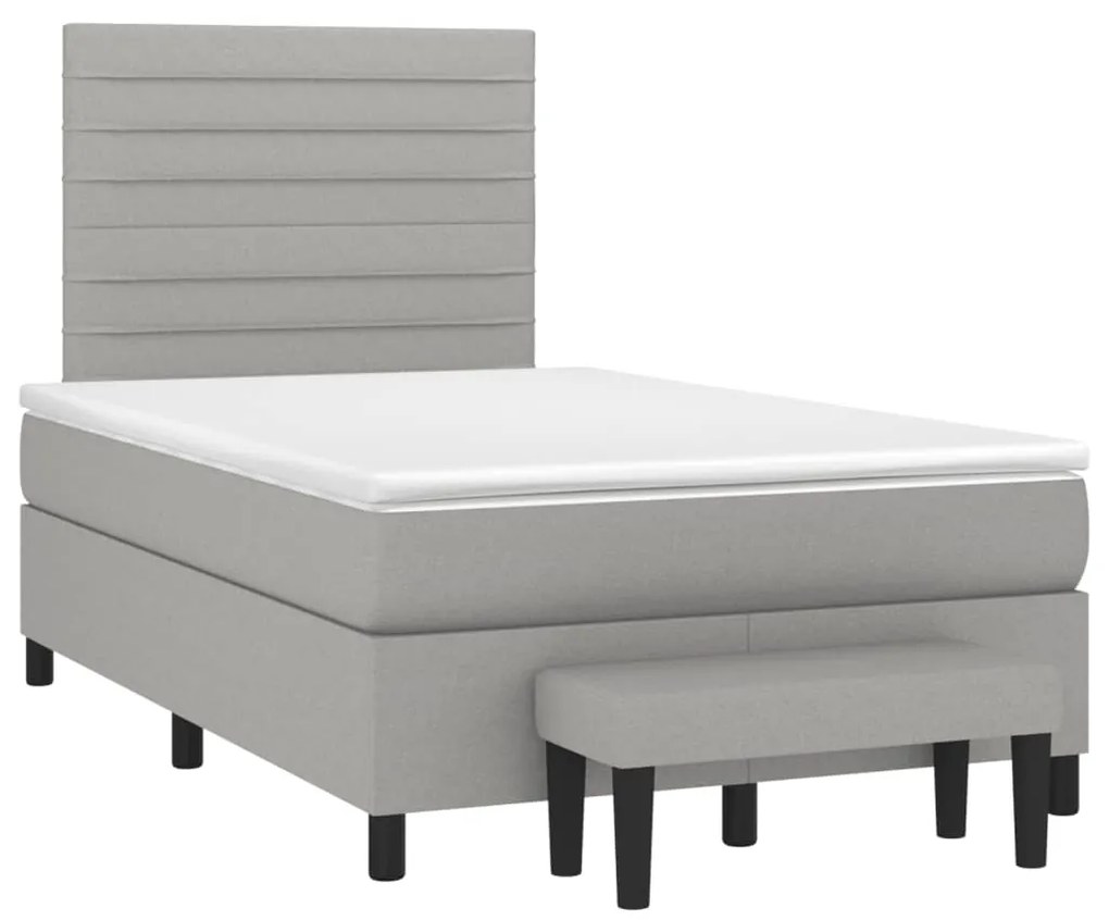 ΚΡΕΒΑΤΙ BOXSPRING ΜΕ ΣΤΡΩΜΑ ΑΝΟΙΧΤΟ ΓΚΡΙ 120X190 ΕΚ. ΥΦΑΣΜΑΤΙΝΟ 3270362