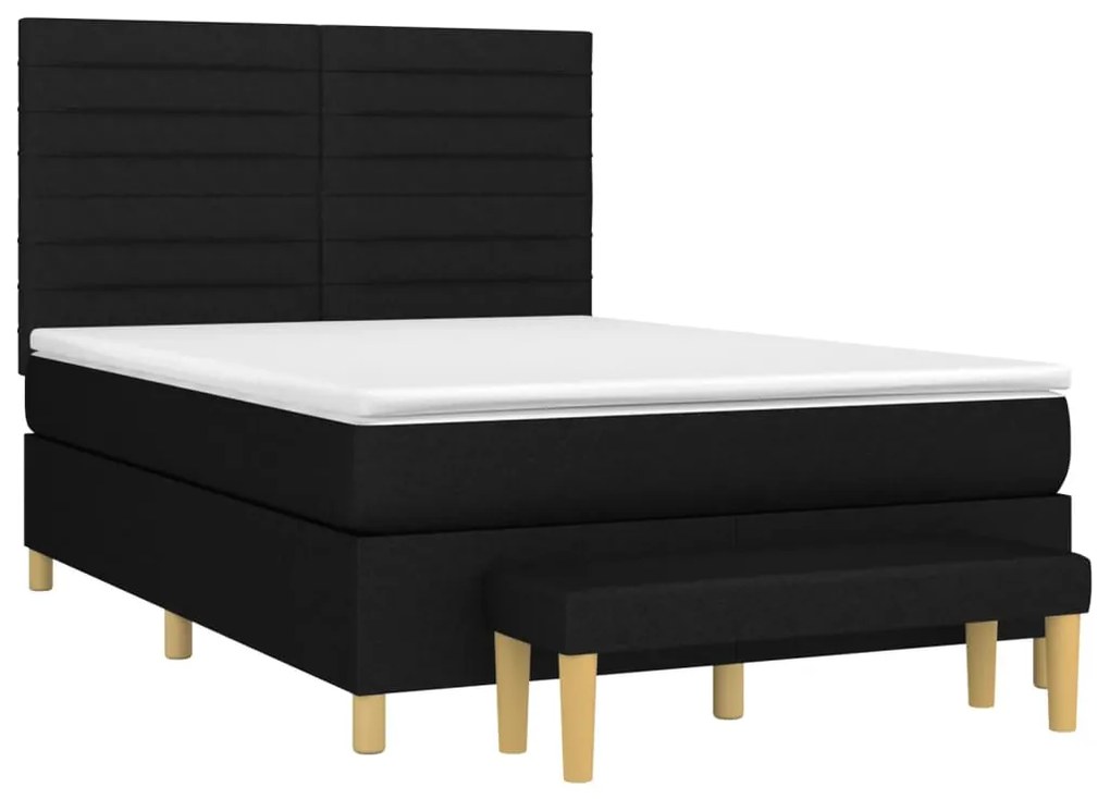 ΚΡΕΒΑΤΙ BOXSPRING ΜΕ ΣΤΡΩΜΑ ΜΑΥΡΟ 140X190 ΕΚ. ΥΦΑΣΜΑΤΙΝΟ 3137231