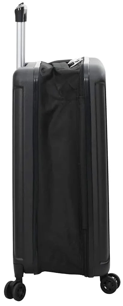 vidaXL Βαλίτσα με κλειδαριά Μαύρο 34 x 23 x 55.5 εκ. ΑΒΣ Πλαστικό