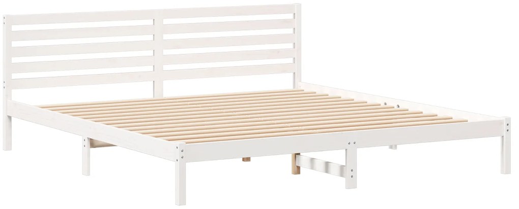 vidaXL Σκελετός Κρεβατιού Λευκό 180 x 210 cm Συμπαγές ξύλο πεύκου