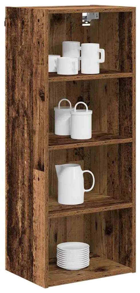 vidaXL Κρεμαστό ντουλάπι με αποθήκευση Παλιό ξύλο 40 x 29,5 x 100 εκ.