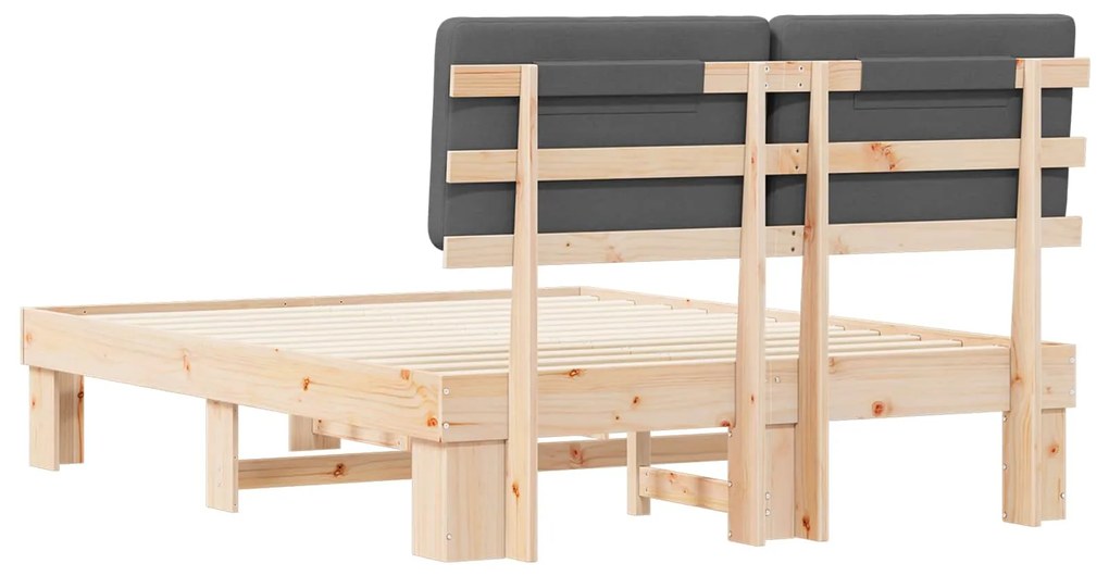 vidaXL Σκελετός Κρεβατιού με Επενδεδυμένο Κεφαλάρι Σκούρο Γκρι