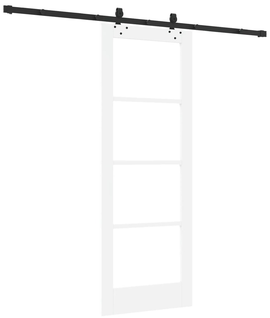 vidaXL Συρόμενη Πόρτα  με Σετ Υλικών Λευκό 73.5x198.5 εκ Συμπαγές Ξύλο Πεύκο
