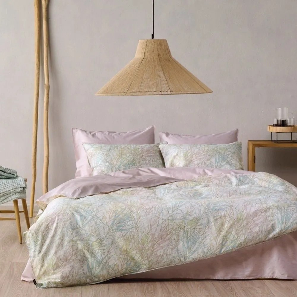 Σεντόνια Zanzara 14 (Σετ 4τμχ) Light Pink-Mint Kentia King Size 270x270cm 100% Βαμβακοσατέν