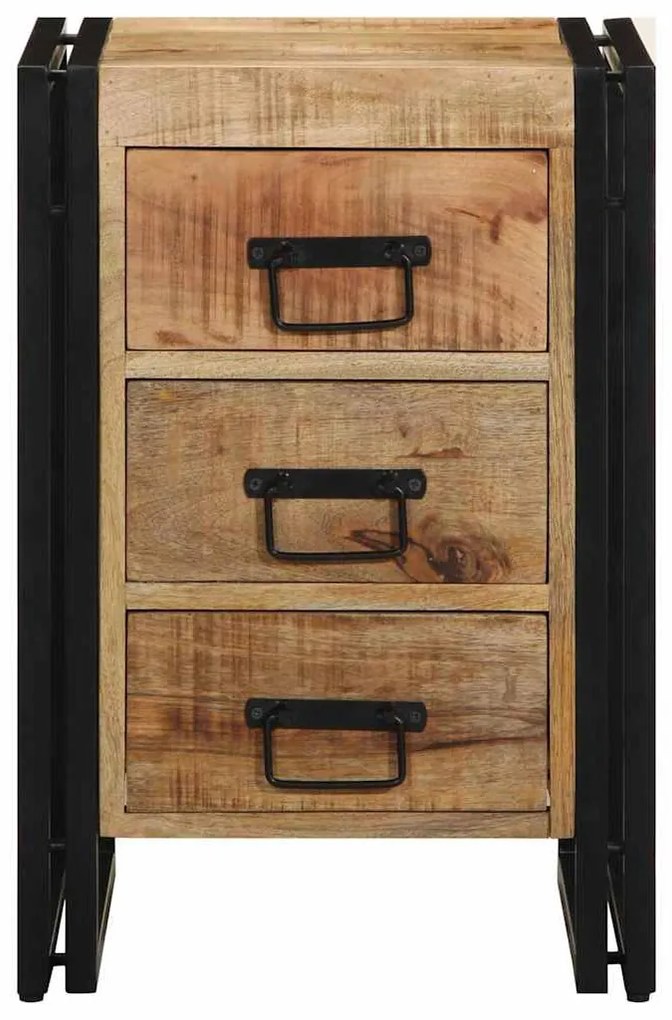 vidaXL Κομοδίνο με συρτάρι Καφέ 40 x 40 x 59 εκ. Στερεό ξύλο μάνγκο