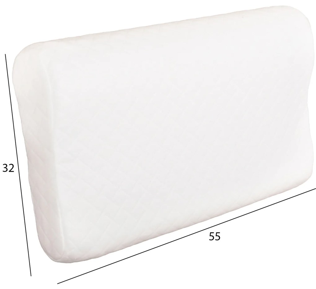 ΜΑΞΙΛΑΡΙ ΥΠΝΟΥ BEZEL HM673 MEMORY FOAM-ΛΕΥΚΟ ΥΦΑΣΜΑ 55x32Υεκ - 0512228 - HM673