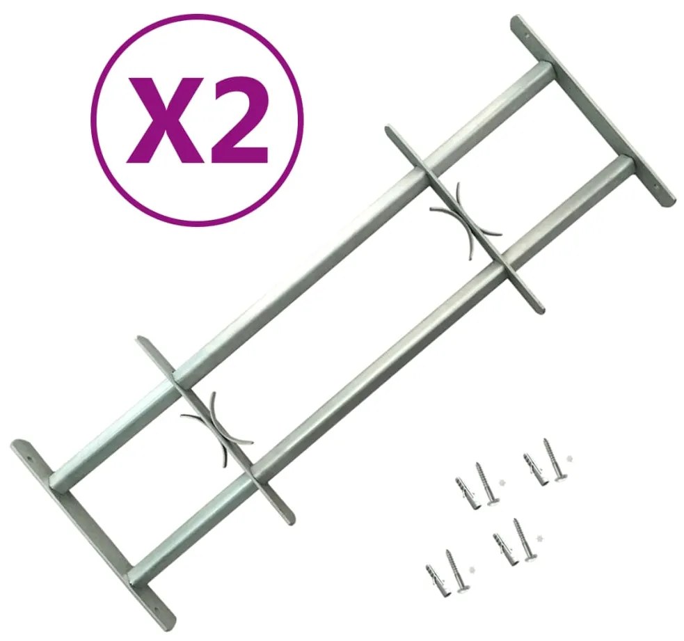 vidaXL Κάγκελα Παραθύρων Ασφαλείας Ρυθμιζόμενα 2 τεμ. 700 - 1050 χιλ.