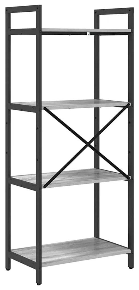 vidaXL Ράφι Βιβλίων Γκρίζο Σονομα 56 x 34 x 133,5 εκ