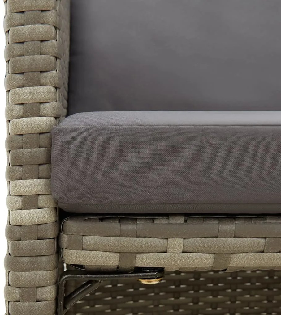 vidaXL Καρέκλες Εξωτερ. Χώρου 4 τεμ. Γκρι Συνθ. Ρατάν με Μαξιλάρια