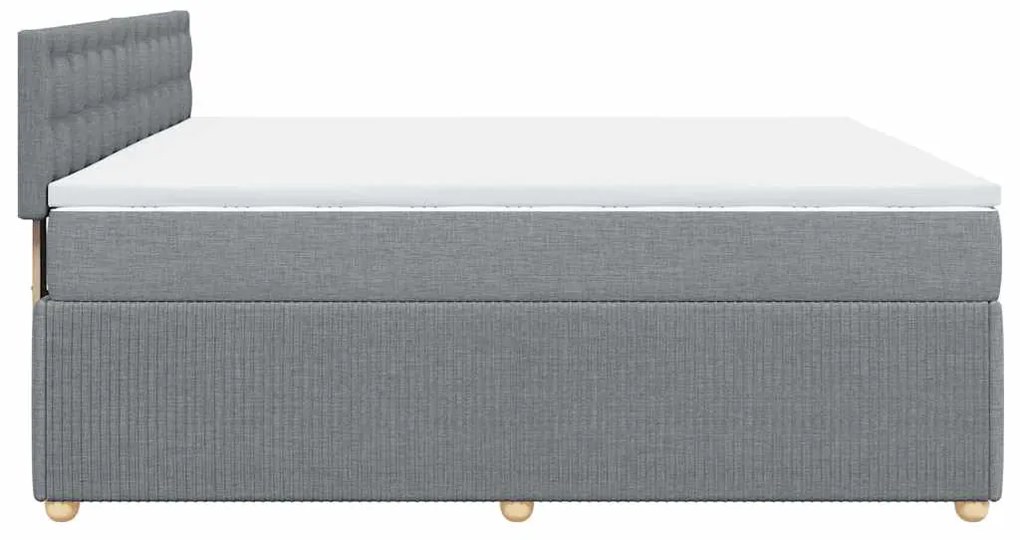 vidaXL Κρεβάτι Boxspring με Στρώμα Ανοιχτό Γκρι 180x200 εκ. Υφασμάτινο