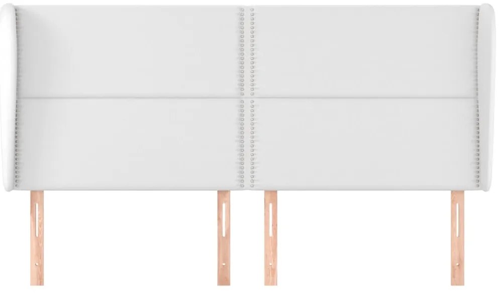 vidaXL Κεφαλάρι με Πτερύγια Λευκό 203x23x118/128 εκ. Συνθ. Δέρμα