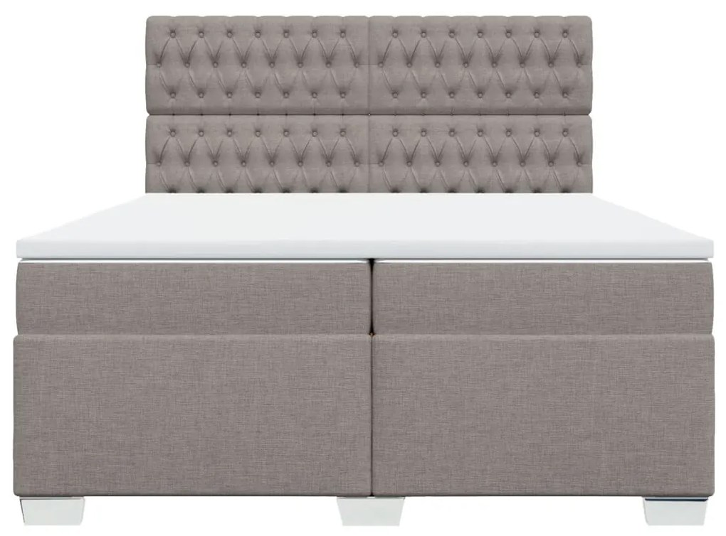 vidaXL Κρεβάτι Boxspring με Στρώμα Taupe 200x200 εκ. Υφασμάτινο