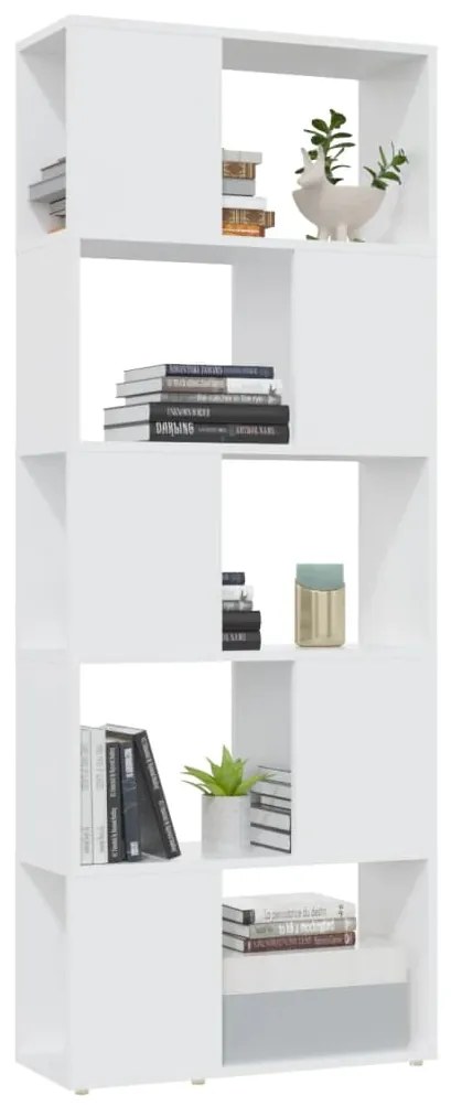 vidaXL Βιβλιοθήκη/Διαχωριστικό Χώρου Λευκό 60x24x155 εκ. Μοριοσανίδα