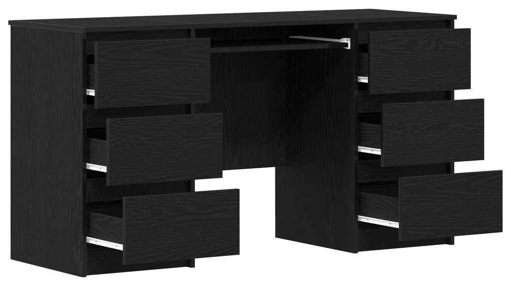 vidaXL Γραφεία 2 τεμάχια Μαύρο Δρύς 140x50x76 εκ Κατασκευασμένο ξύλο
