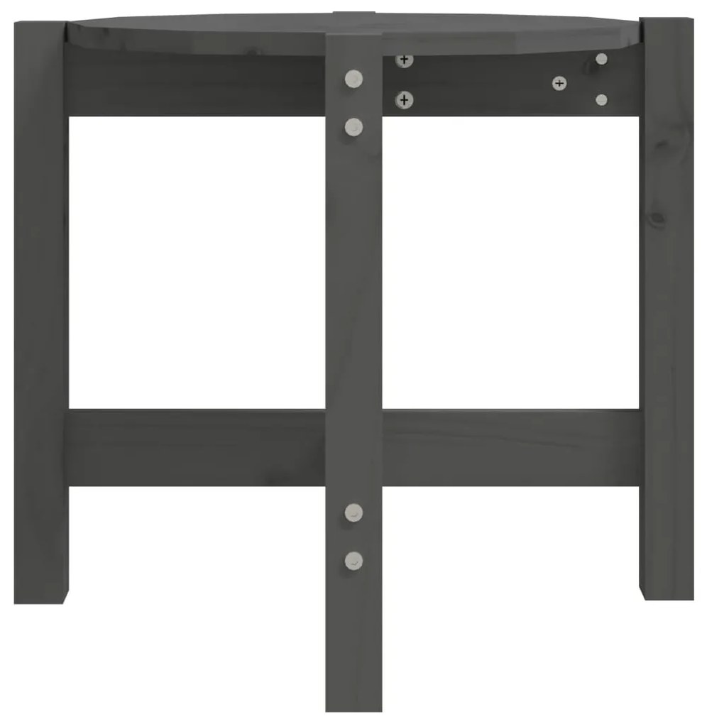 vidaXL Τραπεζάκι Σαλονιού Γκρι Ø 52,5x45εκ. από Μασίφ Ξύλο Πεύκου