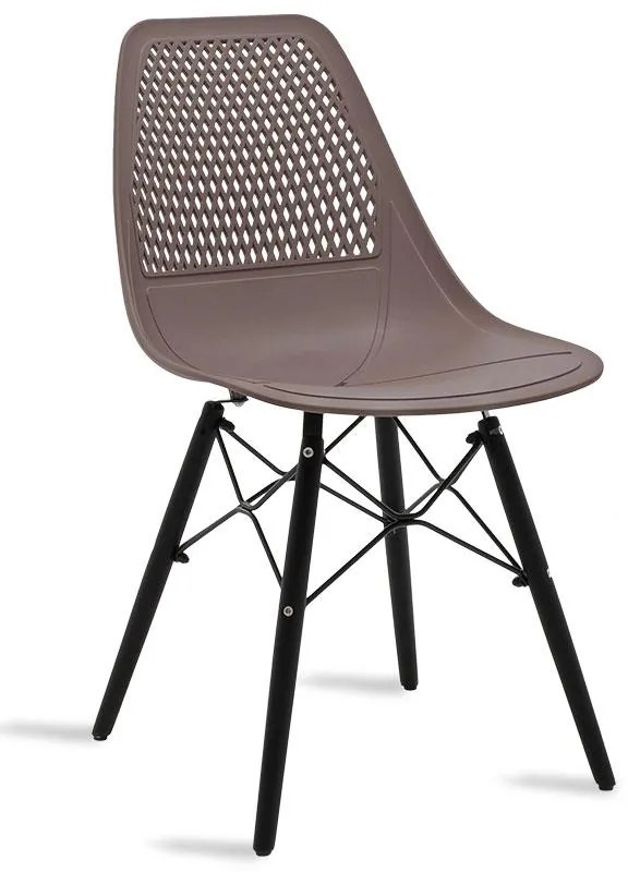 Καρέκλα Ninja PP μόκα-μαύρο πόδι 46x52x83 εκ.