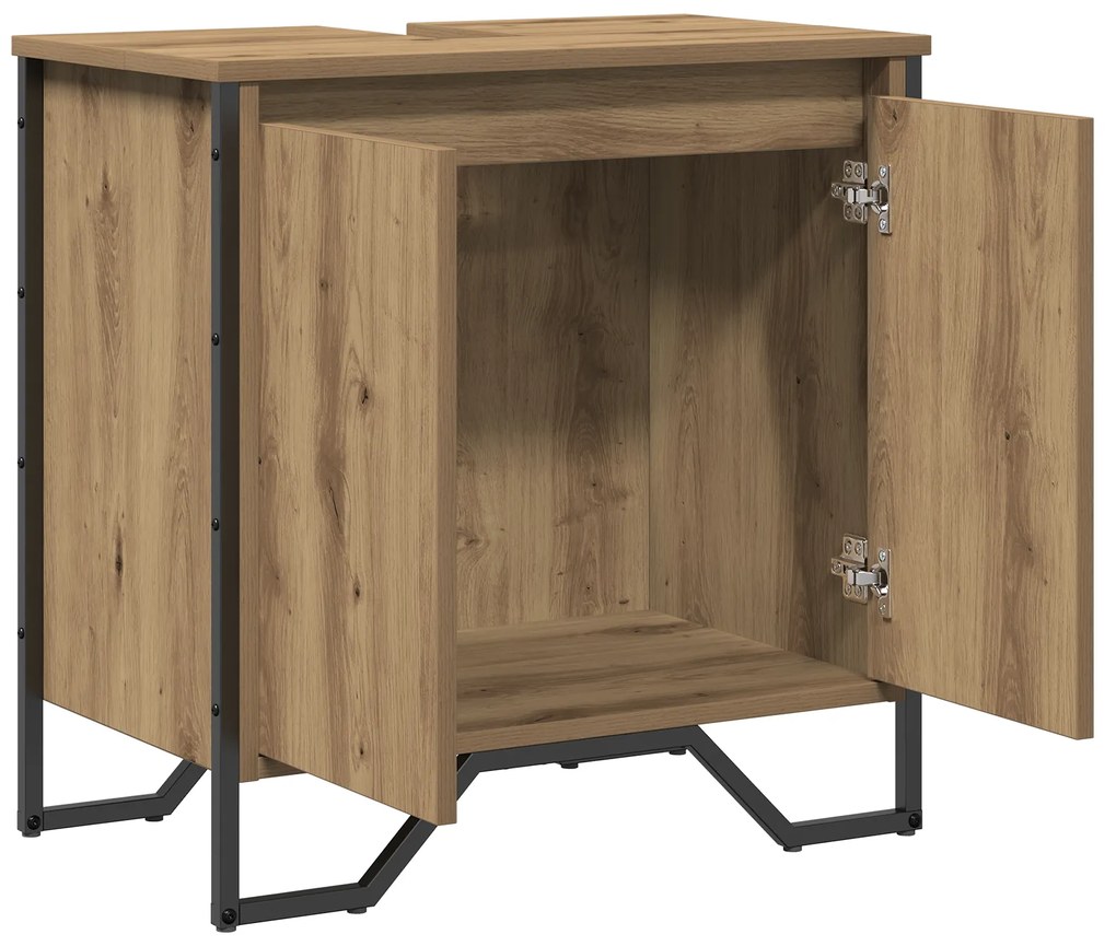 vidaXL Ντουλάπι μπάνιου καφέ ξύλο 60x35x50 εκ. επεξεργασμένο ξύλο