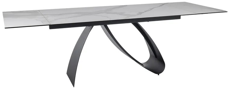 STÓŁ DIUNA CERAMIC BIAŁY STATUARIO VENATO / CZARNY MAT (160-240)X90