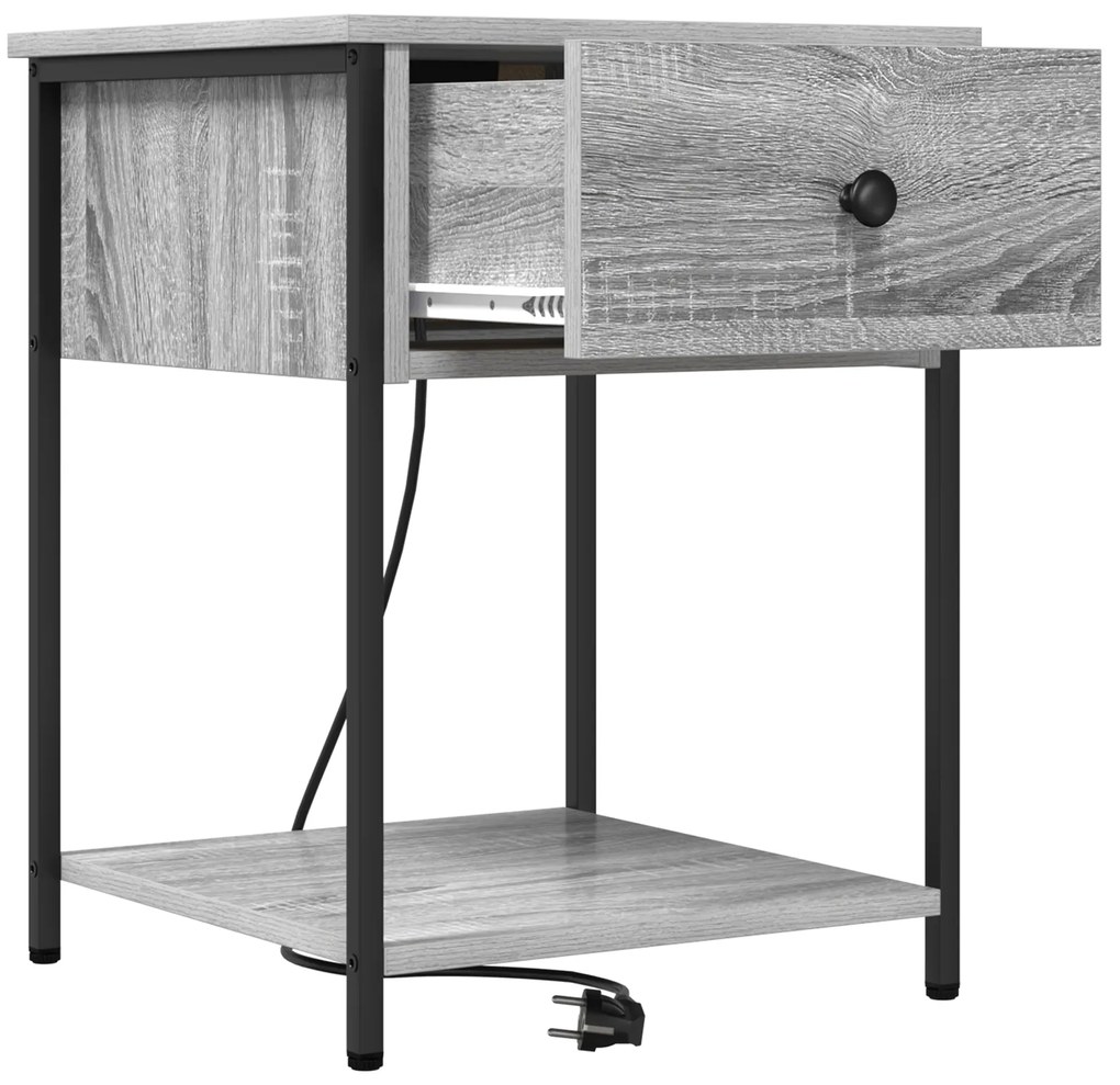 vidaXL Κομοδίνο Γκρι sonoma 42 x 41 x 56 εκ. Επεξεργασμένο ξύλο