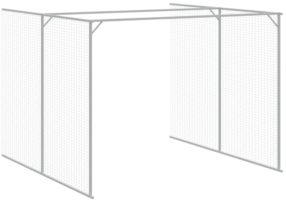 vidaXL Σπιτάκι Σκύλου με Αυλή Ανθρακί 214x1069x181 εκ. Γαλβαν. Χάλυβας