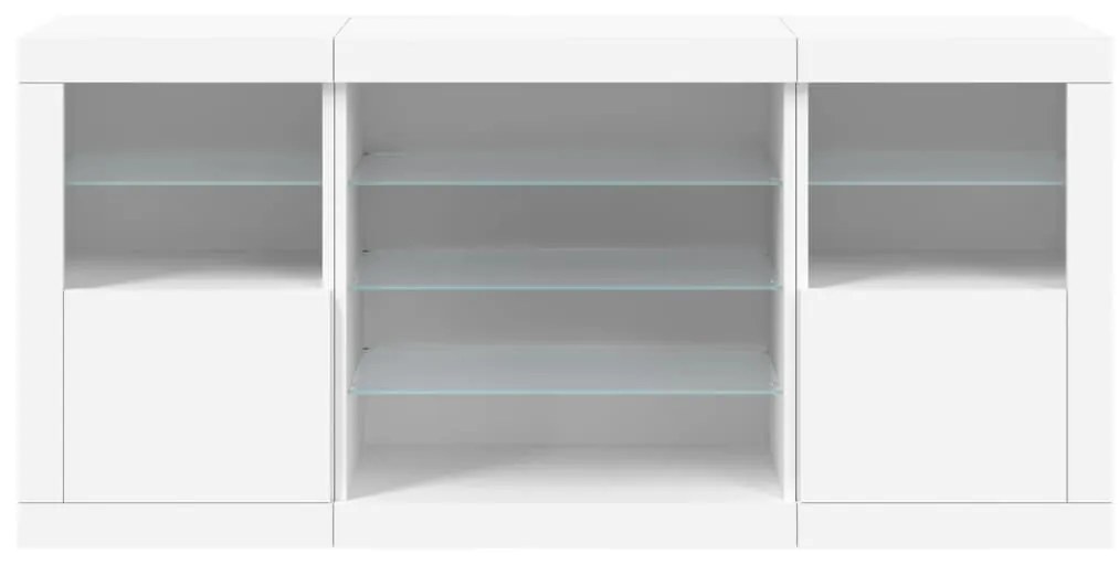 vidaXL Μπουφές με Φώτα LED Λευκός 142,5 x 37 x 67 εκ.