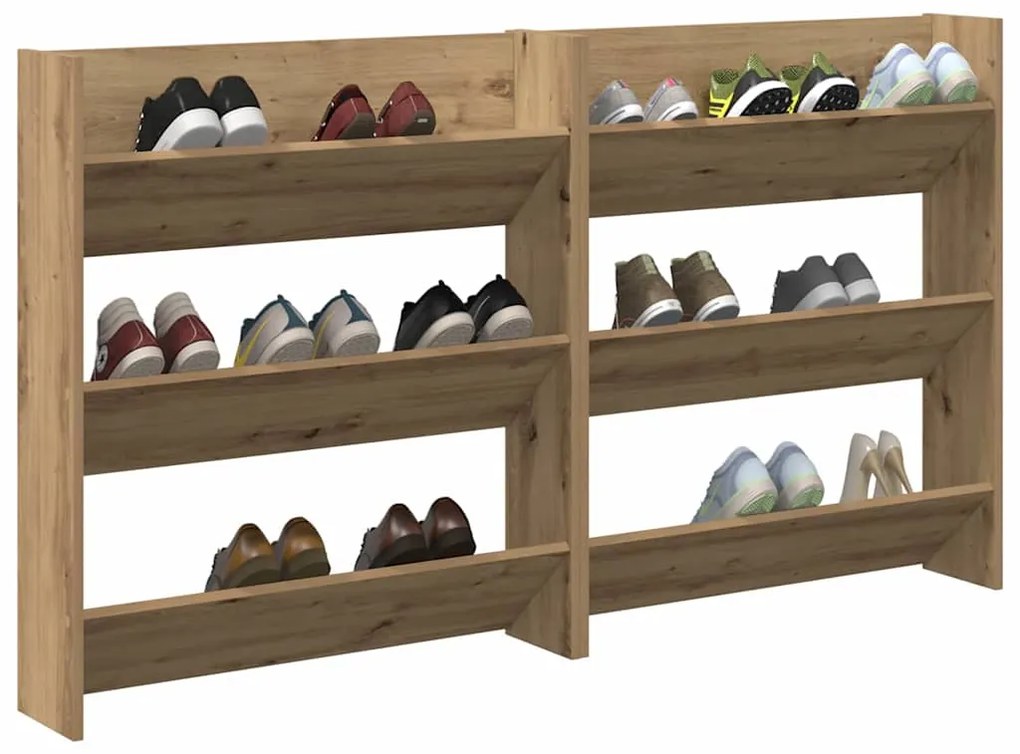 vidaXL Ντουλάπα Παπουτσιών με ράφι 2 pcs Artisan Oak 85 x 18 x 90 εκ.