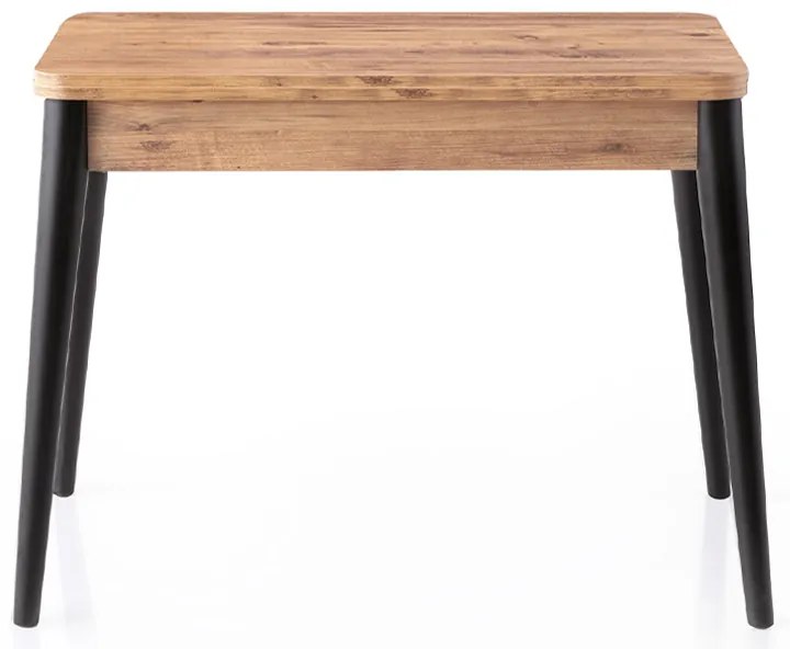 Τραπέζι Dolunay Megapap επεκτεινόμενο χρώμα atlantic pine - μαύρο 100x60(120x100)x79,5εκ.