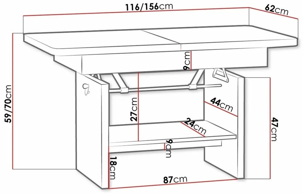 Πολυμορφικό τραπέζι σαλονιού Stanton 108, 59x62x116cm, 33 kg, Πλαστικοποιημένη μοριοσανίδα, Γωνιακό | Epipla1.gr